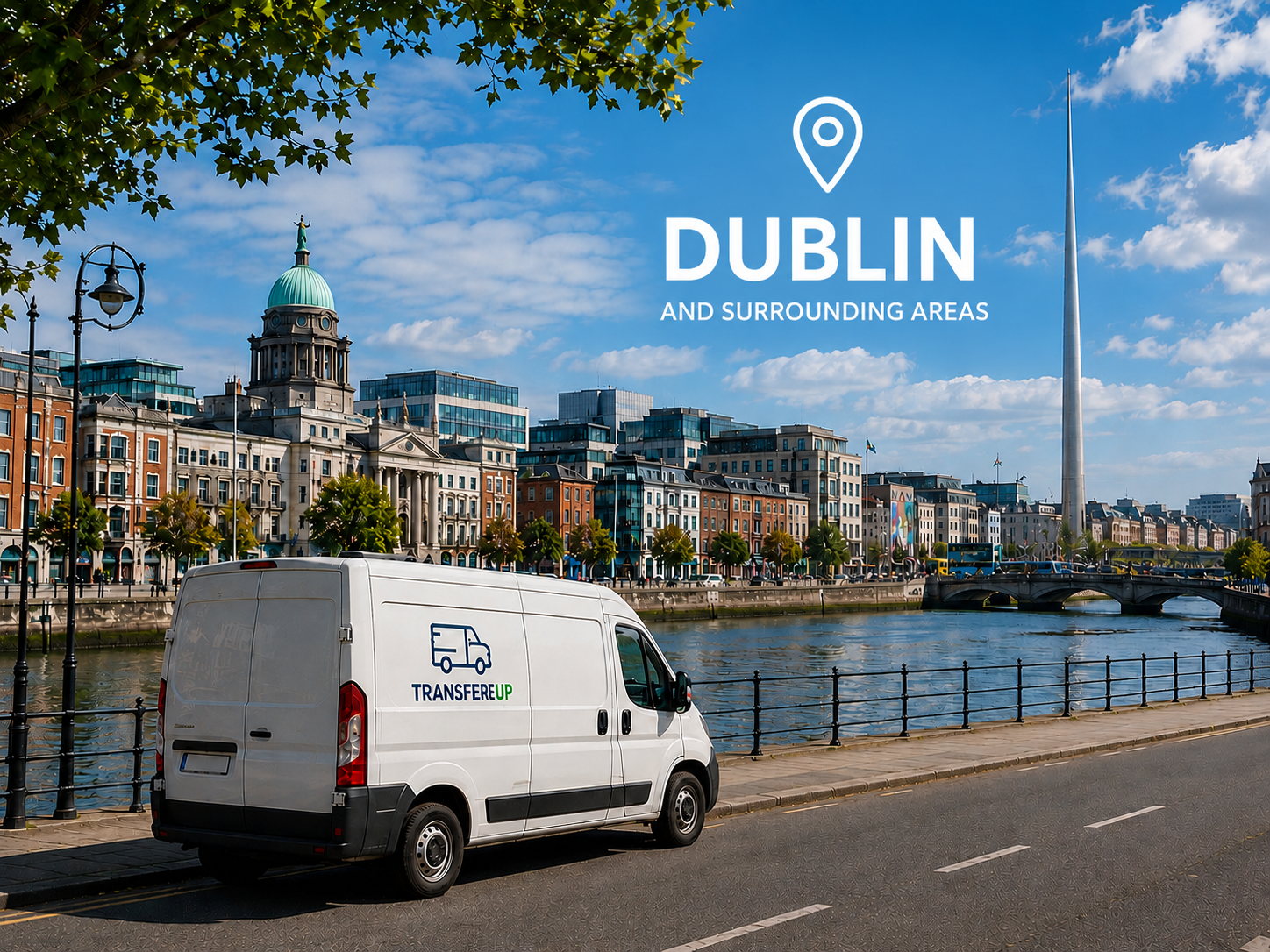 TransferUp van on a residential street in Dublin